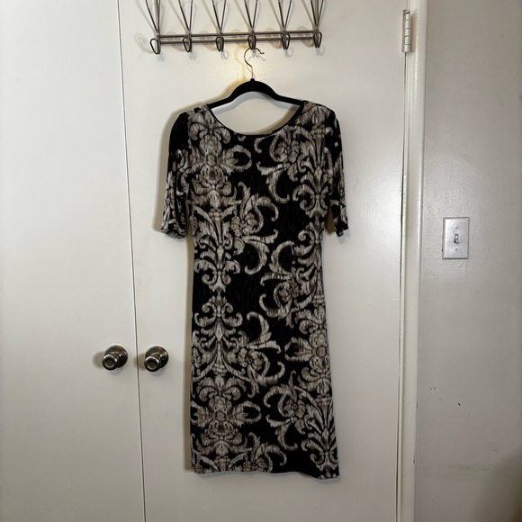 Connected Apparel Purple and Cream Sheath Dress - Picture 5 of 12